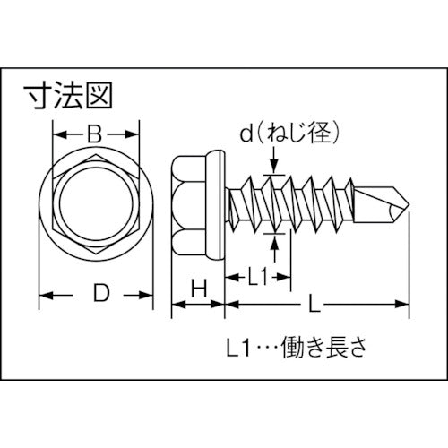 ＴＲＵＳＣＯ　ドリルねじ　ヘックス　ユニクロ　Ｍ６Ｘ７０　９本入　HJC-70　1 PK