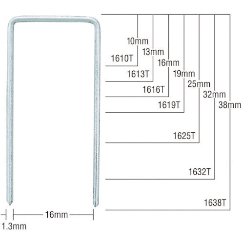 ＭＡＸ　Ｔステープル　肩幅１６ｍｍ　長さ３２ｍｍ　４８００本入り　1632T(A1)　1 箱