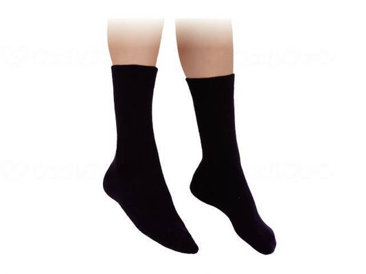 健繊ひだまりダブルソックス　紳士用 黒