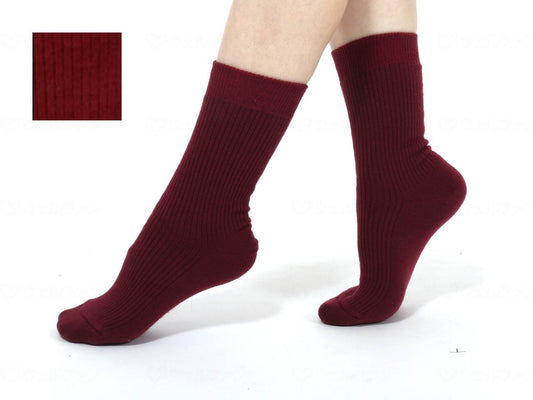 Kensen Hidamari Double Socks for Women, Dark Red, 22-24cm
