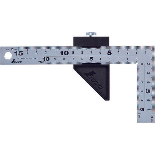 シンワ　曲尺　厚手広巾　シルバー　１５ｃｍ表裏同目　８段目盛　ストッパー付　12433　1 本