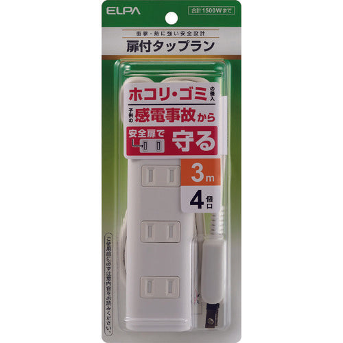 ＥＬＰＡ　扉付タップラン４Ｐ３ｍ　WBT-N4030B(W)　1 個