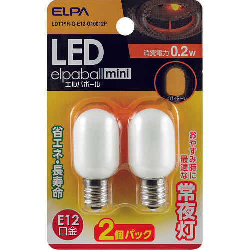 ＥＬＰＡ　ＬＥＤ常夜灯用ナツメ球　LDT1YR-G-E12-G10012P　1 個