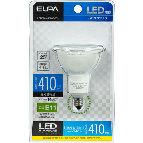 ＥＬＰＡ　ＬＥＤ電球　ハロゲンタイプ　昼光色　LDR5D-M-E11-G003　1 個