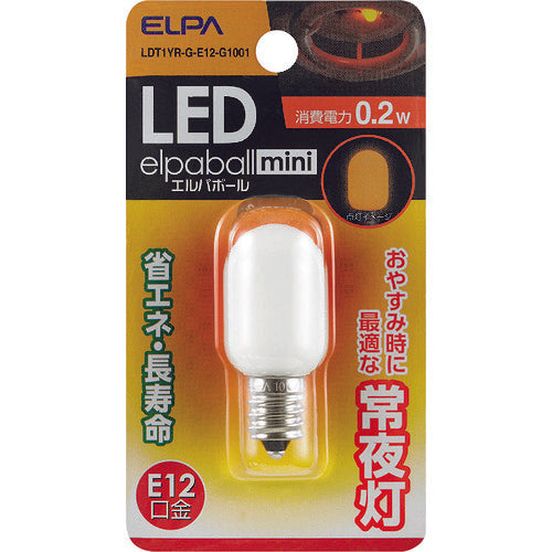 ＥＬＰＡ　ＬＥＤ常夜灯用ナツメ球　LDT1YR-G-E12-G1001　1 個