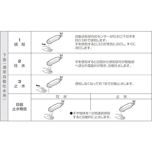SANEI 자동 수도꼭지 파이프 EA100-60X-16 1 개