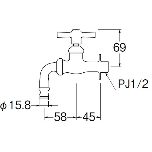 ＳＡＮＥＩ　散水用ホーム水栓　Y126YV-13　1 個