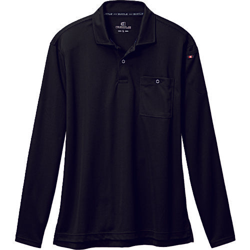 BURTLE Long Sleeve Polo Shirt 665-35-M Black 665-35-M 1 pc