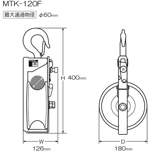 ＭＡＲＶＥＬ　吊り金車　MTK-120F　1 個