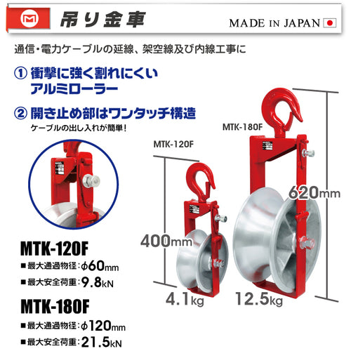 ＭＡＲＶＥＬ　吊り金車　MTK-120F　1 個