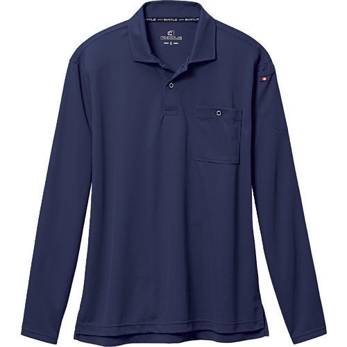 BURTLE Long Sleeve Polo Shirt 665-3-M Navy 665-3-M 1 pc