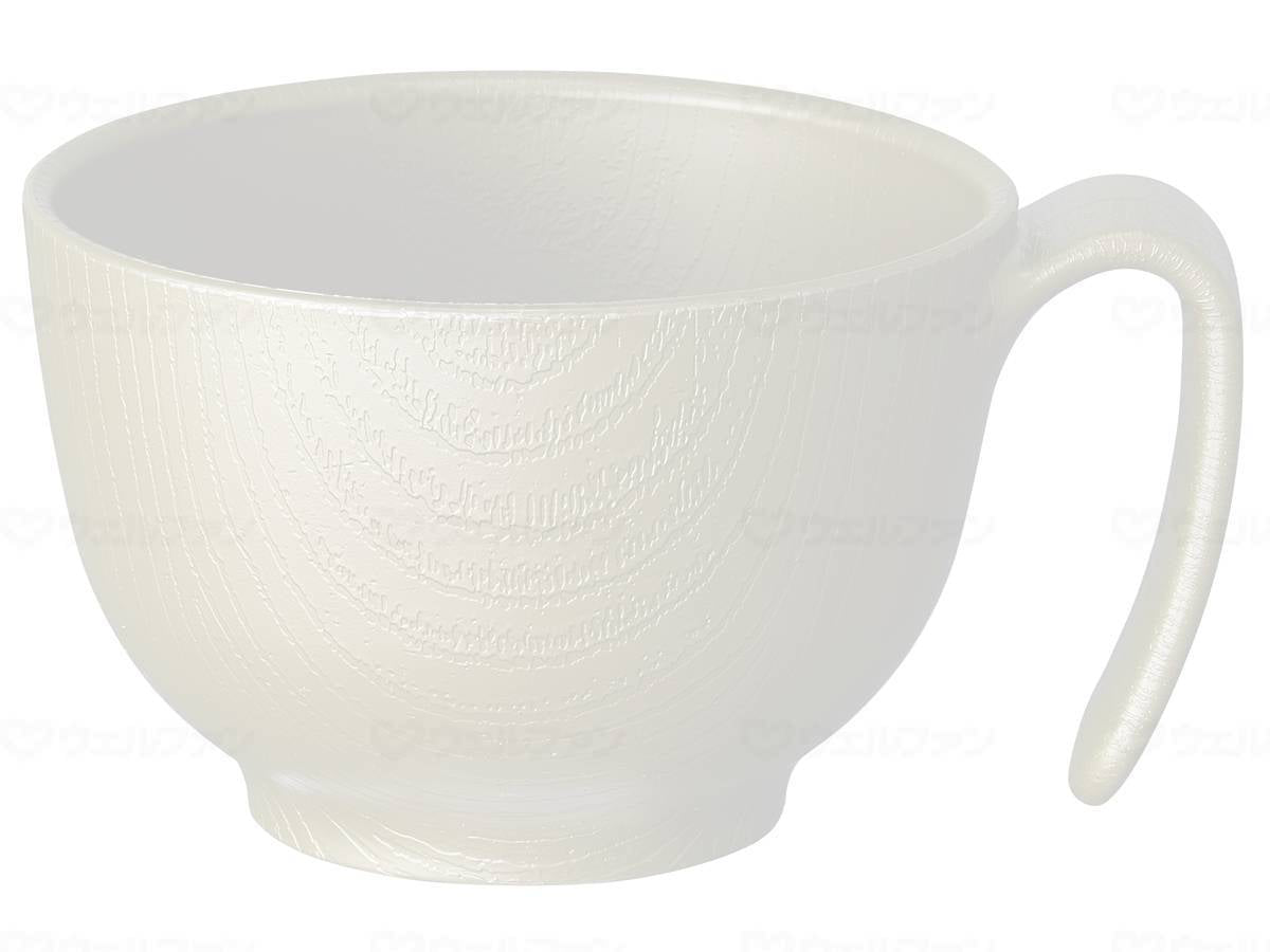 Skater wood grain easy to hold bowl with handle Cream bowl with handle