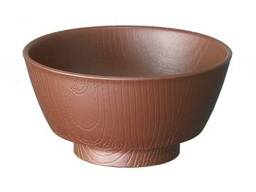 Skater Wood Grain Easy-to-Hold Soup Bowl Brown