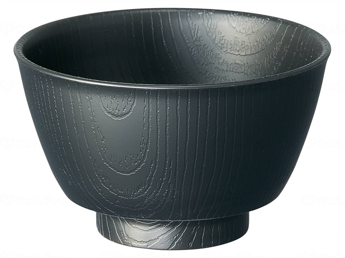 スケーター木目持ちやすい茶碗 ﾌﾞﾗｯｸ 茶碗