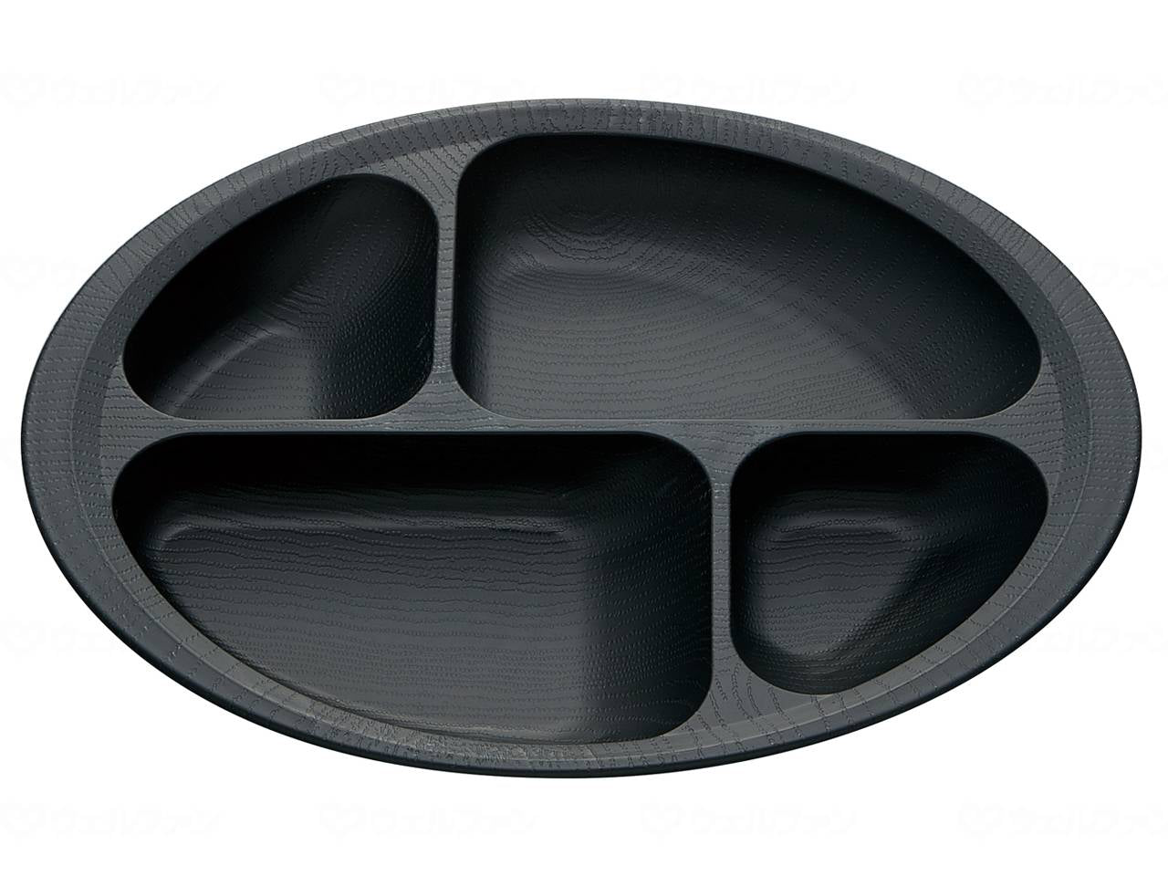 Skater Wood Grain Easy Scooping Divider Plate Black Divider Plate