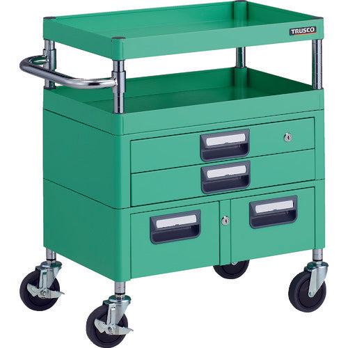 TRUSCO Tool Wagon Phoenix Wagon Antibacterial Noise-reducing 600 x 400 x H740 With Drawer Young Green PEW-762XW-YG 1 Unit