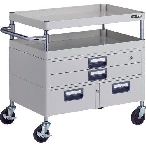 TRUSCO 툴 왜건 피닉스 왜건 항균 소음 750X500XH740 인출 첨부 화이트 PEW-772XW-W 1대