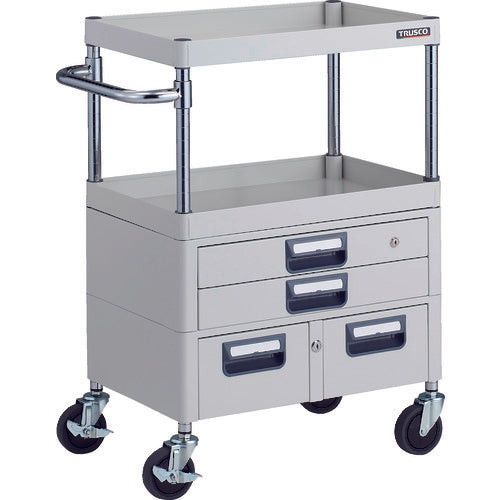 TRUSCO Tool Wagon Phoenix Wagon Antibacterial Noise-reducing 600 x 400 x H880 with Drawer White PEW-962XW-W 1 Unit