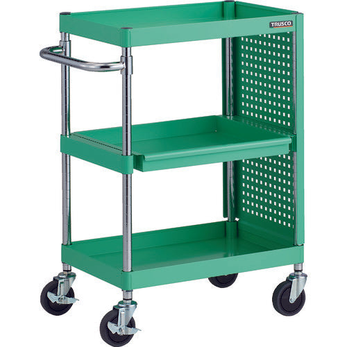 TRUSCO 툴 왜건 피닉스 왜건 항균 소음 600X400 슬라이드 1단 측면 패널 부착 영 그린 PEW-962M1PL-YG 1대