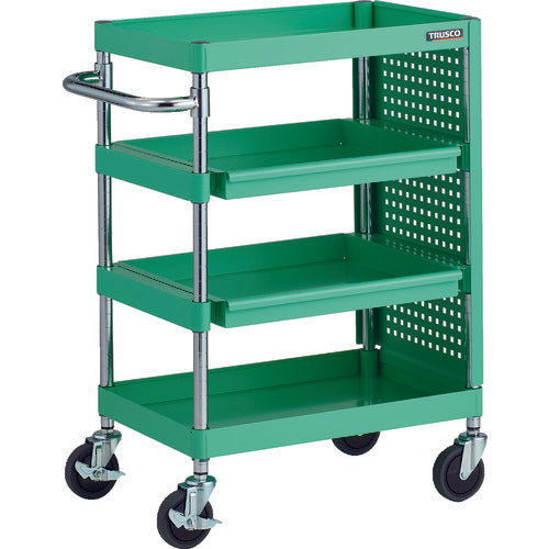 TRUSCO Tool Wagon Phoenix Wagon Antibacterial Noise-reducing 600X400 2-tier Slide with Side Panels Young Green PEW-962M2PL-YG 1 Unit