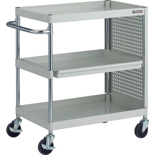 TRUSCO Tool Wagon Phoenix Wagon Antibacterial, Noise-reducing, 750 x 500, 1-stage sliding, with side panels, White, PEW-972M1PL-W, 1 unit