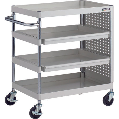 TRUSCO Tool Wagon Phoenix Wagon Antibacterial Noise-reducing 750 x 500 Slide 2-tier with Side Panels White PEW-972M2PL-W 1 Unit