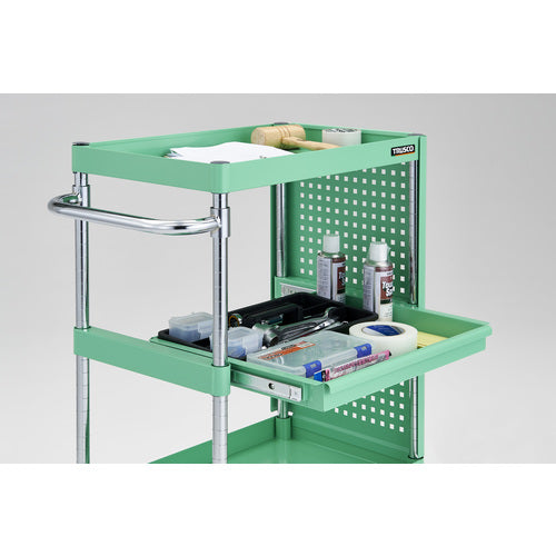 TRUSCO Tool Wagon Phoenix Wagon Antibacterial Noise-reducing 750 x 500 Slide 2-tier with Side Panels White PEW-972M2PL-W 1 Unit