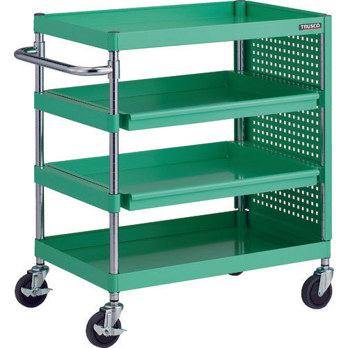 TRUSCO Tool Wagon Phoenix Wagon Antibacterial Noise-reducing 750 x 500 2-stage sliding wagon with side panels Young Green PEW-972M2PL-YG 1 unit