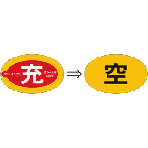 Tsukushi Sticker (Double-Layer Type) for Cylinders [Full ⇒ Empty] Indication 877-D 1 Sheet