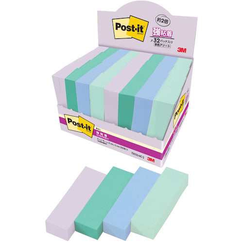 3M Post-it Super Adhesive Header 50 x 15 mm Multicolor 2 Extra Pack 7001SS-MC-2 1 Box
