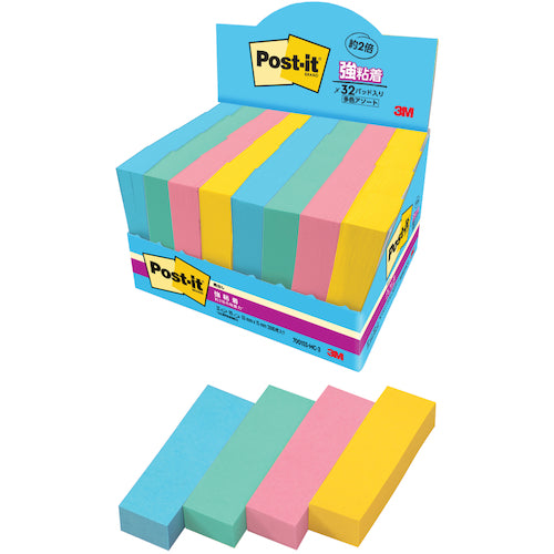 ３Ｍ　ポスト・イット　強粘着見出し　５０Ｘ１５ｍｍ　マルチカラー３　増量パック　7001SS-MC-3　1 箱