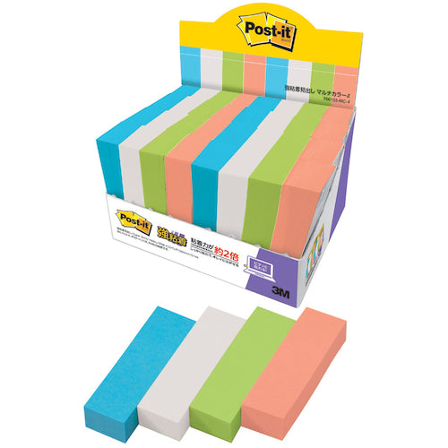 ３Ｍ　ポスト・イット　強粘着見出し　５０Ｘ１５ｍｍ　マルチカラー４　増量パック　7001SS-MC-4　1 箱
