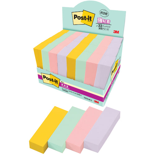 3M Post-it Super Adhesive Header 50 x 15mm Multicolor 5 Extra Pack 7001SS-MC-5 1 Box