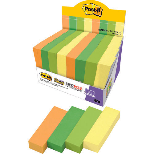 3M Post-it Super Adhesive Header 50 x 15mm Multicolor 6 Extra Pack 7001SS-MC-6 1 Box