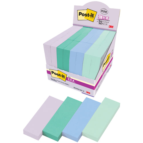 3M Post-it Strong Sticky Notes Multi-Color 2 Extra Pack 5001SS-MC-2 1 Box