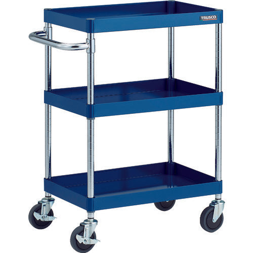 TRUSCO Tool Wagon Phoenix Wagon, Low-noise, 600 x 400 x H880, 3 Tiers, Blue, PEW-963-B, 1 Unit