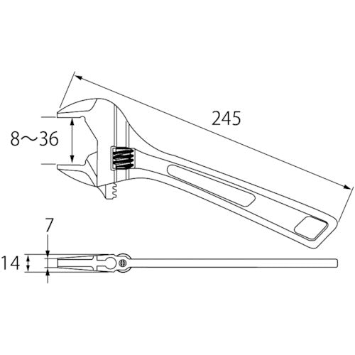 새우 하이브리드 원숭이 렌치 X W-ZERO 245mm UM36XGB 1 쵸