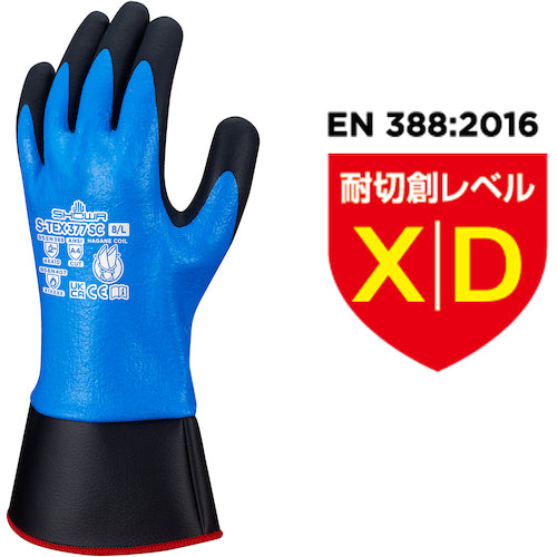 ＳＨＯＷＡ　耐切創手袋　ハガネコイル　Ｓ−ＴＥＸ３７７ＳＣ　ブルー　Ｍサイズ　S-TEX377SC-M　1 双