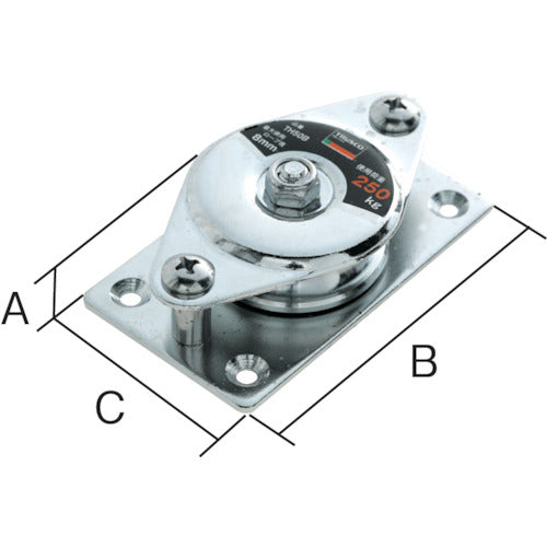 ＴＲＵＳＣＯ　固定滑車よこ型一車　TH50M　1 個