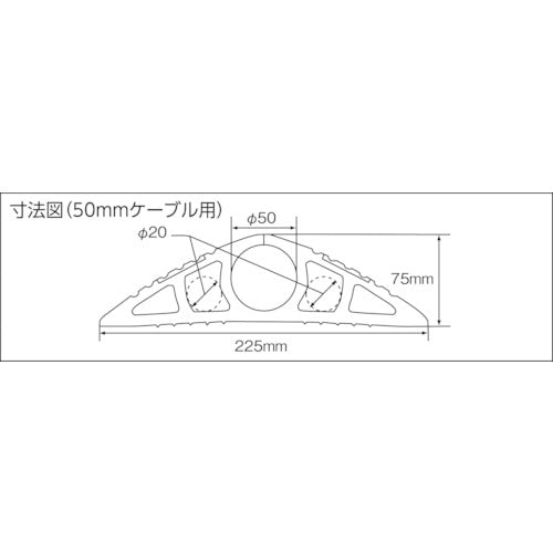 大研　ケーブルプロテクタ２　５０ｘ３Ｍ　ブラック（黄色ライン入り）　CP2-50X3MBK　1 本