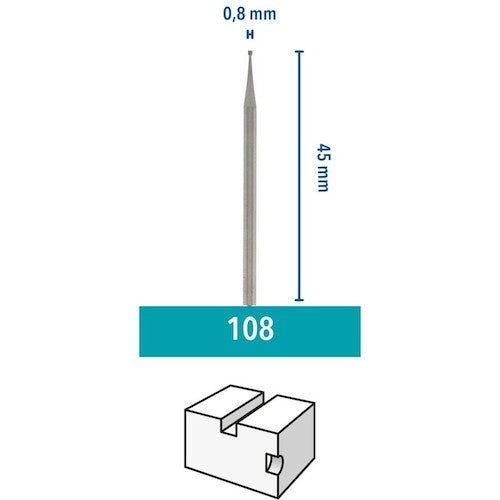 ドレメル　超硬バー　エングレービングカッター　刃径０．８ｍｍ　108N1　1 個