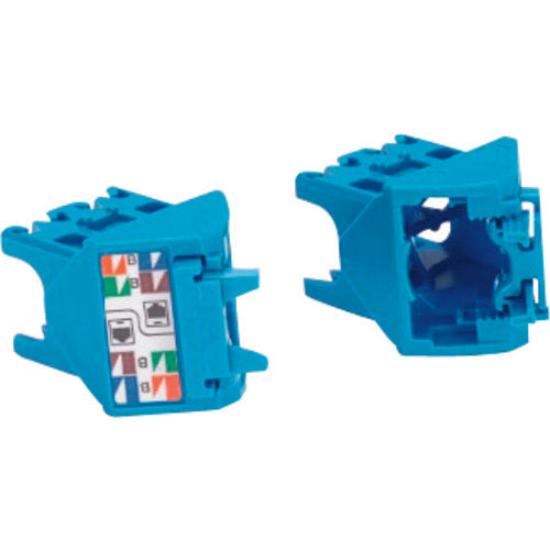 PANDUIT Mini-Com 모듈러 잭 TG 타입용 좌우 45도 앵글 캡 카테고리 6A 파랑 100개입 CJLRCAPBU-C 1봉