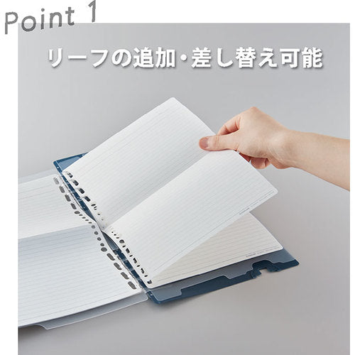 KING JIM Bi-fold Ring Notebook Compact Notebook B5 Navy 9955TY-NY 1 Book