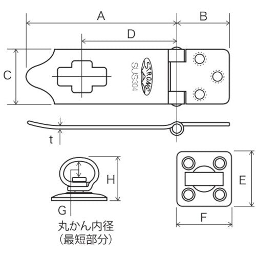 ＮｅｗＨｉｋａｒｉ　鉄ストロング掛金　艶消黒　２５ｍｍ　SH-LK25BK　1 個