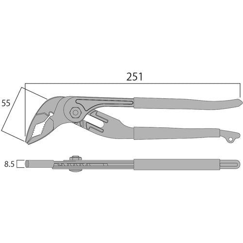 Fujiya Ultra Lightweight Water Pump Pliers (Black and Gold) 130-250-BG 1 Pcs