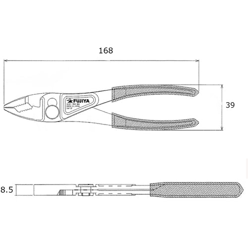 Fujiya Ultra Light Combination Pliers (Black and Gold) 230-165-BG 1 Pair