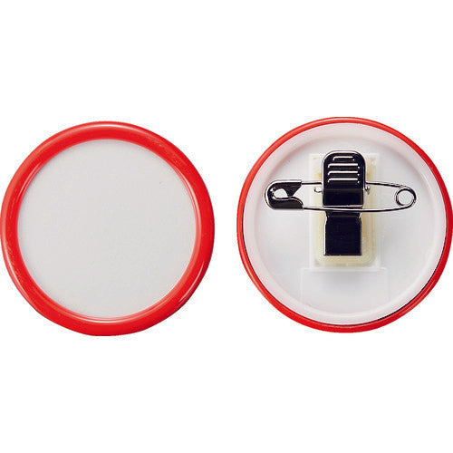 ＴＲＵＳＣＯ　丸型名札　クリップピン両用タイプ　Φ４５　赤　TCNF45-R　1 個