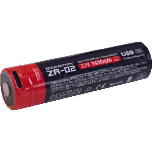 ＺＥＸＵＳ　ＬＥＤヘッドライト専用リチウム電池　ＺＲ−０２　３４００ｍＡｈ　ZR-02　1 個