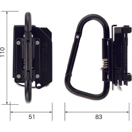 タジマ　着脱式工具ホルダースチール　カラビナ大　折りたたみ　SFKHI-CLF　1 個