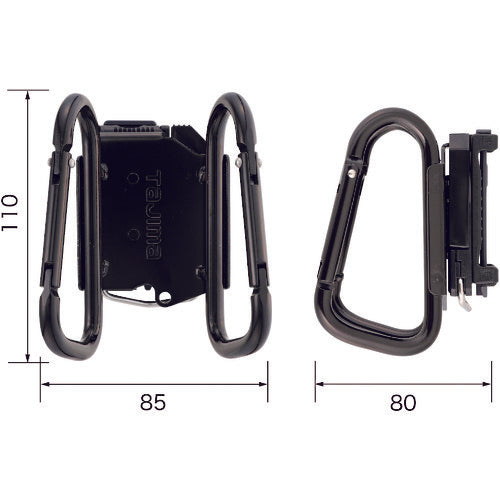 Tajima Detachable Tool Holder Steel Large Carabiner Double SFKHI-CLW 1 pc